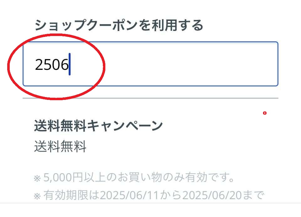 クーポンコードを入力する