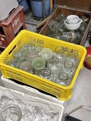一星さん工房、再生用のガラス