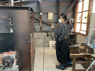 一星さん、何度も吹く工程
